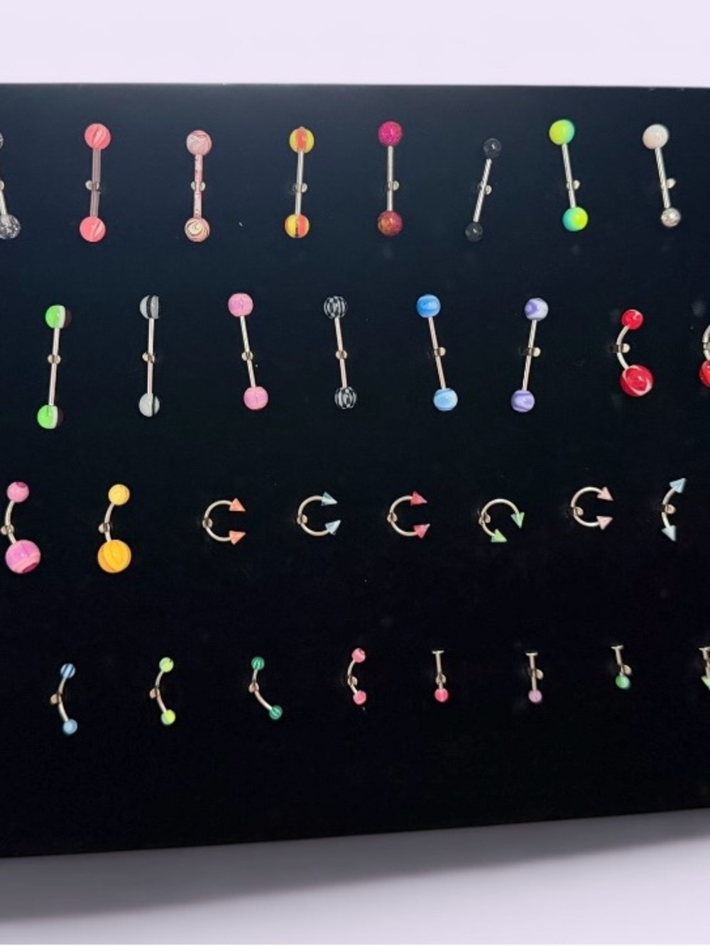 $10 Each body jewelry, belly button rings, tongue rings, and curved barbells